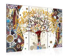 Tableau decoration murale Gustav Klimt Arbre de vie 120 x 80 cm - XXL Impression sur Toile Salon Appartment 3 Parties - prÃªt Ã accrocher - 004631a
