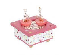 TROUSSELIER - Sophie la Girafe - Boîte à Musique Dancing - Idéal Cadeau de Naissance - 2 Figurines Amovibles - Fonctionnement Simple - Musique Feelings - Colori Rose
