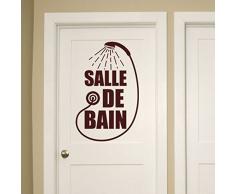 Stickers salle de bain - Sticker salle de bain - Sticker porte - Autocollant de porte - Stickers toilette - decoration toilettes - 30CM x 20CM - Sticker Mural Noir