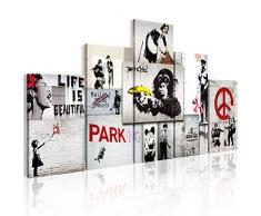 murando - Impression sur toile - 200x100 cm cm - 5 pieces - Image sur toile - Images - Photo - Tableau - motif moderne - Décoration - tendu sur chassis - Banksy f-C-0138-b-m