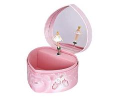 TROUSSELIER - Ballerine - Boîte à Bijoux Musicale - Idéal Cadeau Jeune Fille - Phosphorescent - Brille dans la nuit - Musique Lac des Cygnes - Colori Rose