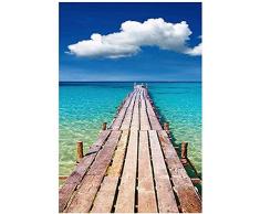 Sticker Porte Effet 3D - Autocollant Trompe lœil pour Porte - Décoration pour Porte Cuisine, Salon, Chambre, Salle de Bain - Style Papier Peint pour Les Murs - Bienvenue au Paradis - 204 x 83 cm