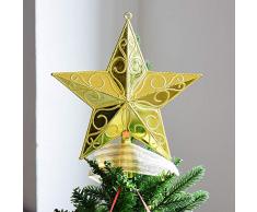 Ototon Cimier de Sapin de Noël Étoile Scintillante Sommet darbre de Noël Topper Décorations pour Maison Salon Fête 15cm