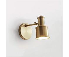 Mur nordique moderne LED appliques minimaliste cuivre laiton applique murale lampe LED chevet toilette salle de bains salon lecture mur lumière LED bougeoir doré miroir Vintage mur lumière