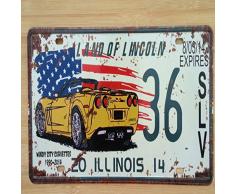 WE Plaque dimmatriculation américaine Vintage Metal Signs Tin Sign Retro Garage Decor Plaque Metal for Bar and Bedroom Decorative Iron Plates 20x30cm cp19