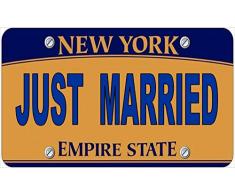 Inga Plaque dimmatriculation Novelty Just Married Fun américaine New York 15 x 12 Pouces