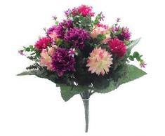 A1 Home Bouquet de fleurs artificielles Rose/lie-de-vin 41 cm