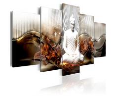 murando - Impression sur Toile - 100x50 cm - 5 Pieces - Image sur Toile - Images - Photo - Tableau - Motif Moderne - Décoration - tendu sur Chassis - Buddha Abstrait Fleurs lis h-C-0043-b-n