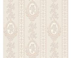 A.s. creation papier peint métallisé rose 186133 style baroque crème/vinyle-ornament