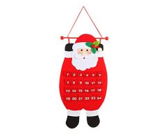 Jolisson Calendrier de L’Avent Mural Décoration Noël Ornement Père Noël Bonhomme de Neige A Hauteur: 68cm