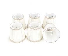 Fuloon Lot de 6 Abats-jour en Tissu Délicat Style Elégant pour Applique de Bougeoir Lustre de Chandelier