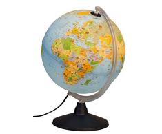 Idena 22059 Enfants Globe terrestre Lumineux avec Illustrations danimaux, Jouet éducatif, diamètre 30 cm