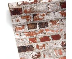 Ugepa 102538 Papier peint Rouge brique/blanc