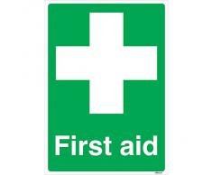 British Standard First Aid Sticker Panneau de sécurité - First Aid - par Stika. co, Plastique, 210mm x 297mm A4