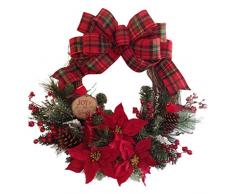 Lizefang Couronne De Noel - Guirlandes De Noël Guirlande Artificielle Porte Suspendue Décoratif Fournitures pour Décoration De Fête De Noël