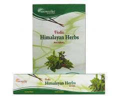 Aromatika Vedic Lot de 12 bâtonnets dencens masala naturels de lHimalaya 15 g chacun| roulés à la main en Inde | bio | idéal pour la méditation, le yoga, laromathérapie, la relaxation