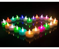 Shanke Bougies LED Multicolore, Bougies à Piles, Bougie sans flamme. Change de 7 couleurs, Autonomie plus de 60h, Décoration Lumière de soirée, anniversaire, mariage, fête Noël