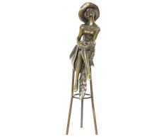 aubaho Statuette en Bronze Femme Tabouret de Bar après Chiparus Style Antique réplique