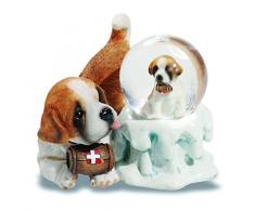 Katerina Prestige- Figurine Boule Neige Saint Bernard avec Bébé, MO0269
