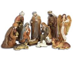 Kit de 11 pièces santons crèche Noel Animal Style Antique Peint à la Main