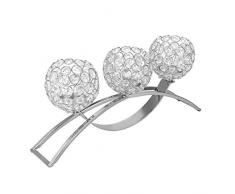 Bougeoir Cristal Candélabre, Bougeoir Chandeliers à 3-Tête Forme de Arch Chandelier pour Dîner aux Chandelles Romantique, Décoration de Table, Mariage, Cadeau de Petite Amie(Argent)