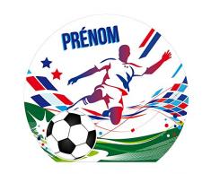 Sticker Tête de Lit pour Chambre denfant - Football - Personnalisable avec Le Prénom De Votre Enfant - Dimensions 81 cm x 90 cm - Protection Anti-UV