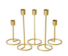 Baffect Saison Bougie Titulaire Ensemble de 5, Fer Bougie Titulaire De Mariage De Noël Table Centre De Table De Décoration dor Bougeoirs pour Dîner De Fête De Fête Décor (5pcs)
