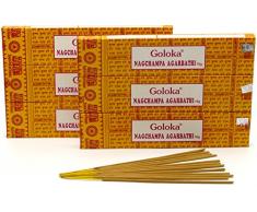 GOLOKA Encens Nagchampa Agarbathi – 6 boîtes Parfum Nag Champa Bâtonnets dencens Indiens