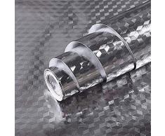 Fantasnight Papier Adesif Meuble Autocollants Anti Huile pour Cuisine 40×300cm Vinyle Adhesif Etanche Alu Film Mural Adhesif Stickers Muraux Cuisine Anti Graisse Protege Mur Cuisine