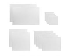 Lot de toile peinture acrylique | 12 pièces | 4 tailles différentes: 20x20cm, 30x40cm, 40x40cm et 40x60cm | 100 % coton | toile à peindre | blanche