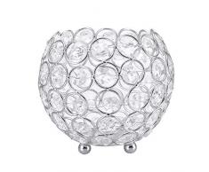 Bougeoirs en Cristal De Lumière De Thé De Mariage À La Maison Bureau À La Maison De Bureau De Décoration De Table De Table(# 3-Argent)