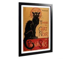 Big Box Affiche encadrée Theophile Steinlen Chat Noir Décoration Murale pour Cuisine, Salon, Chambre, Couloir, Noir, A2 62 x 45 cm