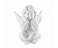 Bavaria Rosenthal Statuette d’ange assis en train de penser, en biscuit de porcelaine blanc mat, 11 cm, envoyée dans une boîte cadeau