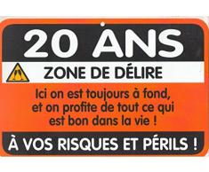 Plaque De Porte Humour Pvc 30x20cm 20 Ans