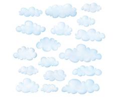 DECOWALL DS-8030 Nuages Autocollants Muraux Mural Stickers Chambre Enfants Bébé Garderie Salon (Petit)