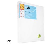 Mont Marte Toile Peinture 50x70 cm – Lot de 2 – Toile a Peindre étirée – Coton, Blanc, Apprêt – 280gsm – pour Peindre avec Peintures Acryliques, Peintures à lhuile, Gouache