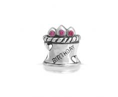 Joyeux Anniversaire Gateau Bougies Rose CZ Charms Et Perles Pour Femme Adoles Argent Bracelet Européen