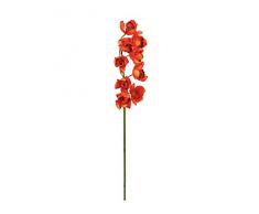 Tige d'orchidée artificielle, cymbidium, touché réel, rouge-orange, 90 cm - Fleur artificielle / Orchidée décorative - artplants