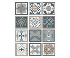 Panorama Stickers Carrelage Ashesif Cuisine Salle de Bain 36 Pièces de 15x15cm Design Hydraulique Bleu - Autocollant adhésif en Vinyle pour Carreaux muraux - Sticker Autocollant Carrelage