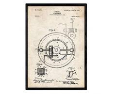 Nacnic Affiche avec Le vin rabattement Brevet 2. Film avec lancien Brevet de Dessin en Format A3 et Vintage Background