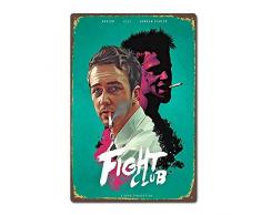 JTY store Antiquité Mur Art décoration Panneau Fight Club Film Moive Poster Vintage Home Bar Pub Club Cafe Man Cave décoration 20CM X 30CM Metal Tin Sign WJ1487 Plaque Murale