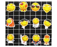 WEIGUANG Drôle Parodie Émoticône Sac Valise Trolley Case Ordinateur Portable Planche À roulettes Guitare Panneau Étanche Autocollants 12 Pcs