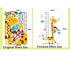 Enfant Animaux Hauteur Mesure/croissance Tableau mur Stickers enfants de rectangle en pour Noël, Halloween