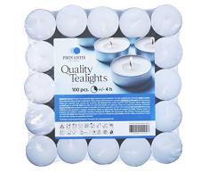 Provantis Bougies Chauffe-plat - 100 pièces - 4 heures de combustion - Cire non parfumée, sans gouttes, longue durée, qualité UE