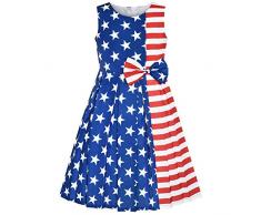 Sunny Fashion Robe Fille Drapeau américain fête Nationale Partie Habiller 12 Ans