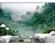 murando - Papier peint intissé Jungle 300x210 cm - Trompe l oeil - Tableaux muraux - déco – XXL – Natur Foret Nébuleuse c-B-0346-a-a