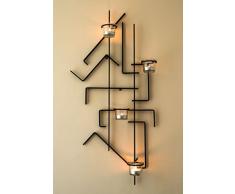 DanDiBo Support Murale pour Bougie Chauffe-Plat MIX4 Noir Bougeoir Mural métal 73 cm Support Bougie Chauffe-Plat