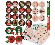 24 feuilles 288pcs Noel Autocollants en Motif Différent Stickers Etiquettes pour Mariage Cadeau ou Enveloppe (24 Feuilles)