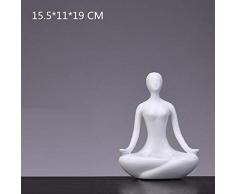 Statues,Statuette,Sculptures,Yoga En Céramique Blanche Créative Moderne Fgurine Bougeoirs Sculpture Art Déco Décoration Maison Salon De Décoration Mobilier De Bureau Bibliothèque Créative,Blanc