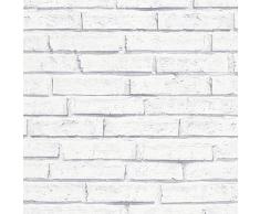 Papier peint brique pierre imitation Tapisserie couloir 301692 30169-2 Lutèce Authentic Walls | Gris/Blanc | Rouleau (10,05 x 0,53 m) = 5,33 m²